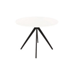 Core Products Aspen White 100Cm Round Dining Table With 4 Blue Plastic Duo Design Chairs - thumbnail 4