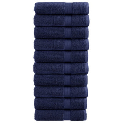 Berkfield Premium Bath Towels Solund 10Pcs Navy Blue 100X150Cm 600Gsm - image 1