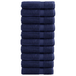Berkfield Premium Bath Towels Solund 10Pcs Navy Blue 100X150Cm 600Gsm