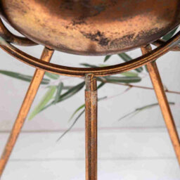 Large Gold Metal Bowl Planters On Legs (9306) - Small - thumbnail 3