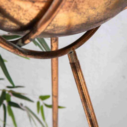 Large Gold Metal Bowl Planters On Legs (9306) - Small - thumbnail 4