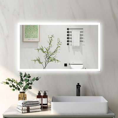 Probaty Bathrooms Mirror 120X60Cm 3-Color Dimmable Led Backlit With Shaver Socket Memory Function,anti-Fog Wall Vanity Mirror - image 1