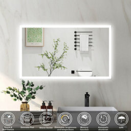 Probaty Bathrooms Mirror 120X60Cm 3-Color Dimmable Led Backlit With Shaver Socket Memory Function,anti-Fog Wall Vanity Mirror - thumbnail 2