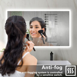 Probaty Bathrooms Mirror 120X60Cm 3-Color Dimmable Led Backlit With Shaver Socket Memory Function,anti-Fog Wall Vanity Mirror - thumbnail 6