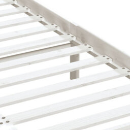 Berkfield Bed Frame White Solid Wood Pine 140X200 Cm - thumbnail 6