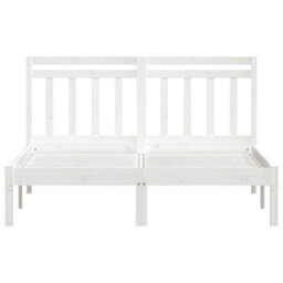 Berkfield Bed Frame White Solid Wood Pine 140X200 Cm - thumbnail 4