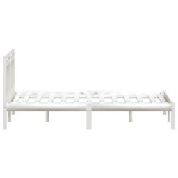 Berkfield Bed Frame White Solid Wood Pine 140X200 Cm - thumbnail 5