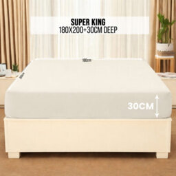Aspire Homeware Cream Fitted Sheet-(30Cm) Deep Hotel Quality -Breathable Fitted Bed Sheets Super King (L)200Cm X (W)180Cm - thumbnail 7