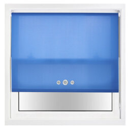 Furnished Roller Blind With Triple Chrome Round Eyelet And Metal Fittings - Blue Daylight Shade (W)240Cm X (L)210Cm - thumbnail 2