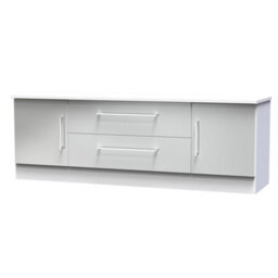 Gloucester Wide 2 Door 2 Drawer Tv Unit In Uniform Grey & White Matt (Ready Assembled) - thumbnail 3