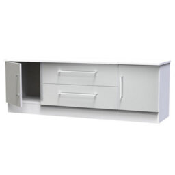 Gloucester Wide 2 Door 2 Drawer Tv Unit In Uniform Grey & White Matt (Ready Assembled) - thumbnail 6