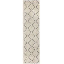 The Rugs Moroccan Shaggy Rugs And Runners Soft Fluffy Wavy Trellis Design High Pile Ivory And Grey Living Room Kitchen Hallway 800 - thumbnail 9
