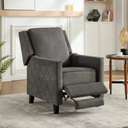 Grey Sofa Pull Out Sleeper Chair Single Upholstered Sofa With Foot Pedal - thumbnail 3
