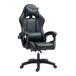 Swivel Gaming Chair Faux Leather Massage Computer Chair Black For Home Office - thumbnail 1