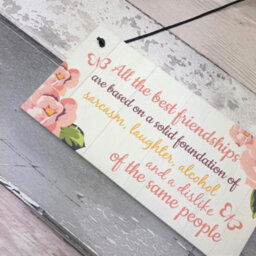 Red Ocean Friendship Sign Best Friend Hanging Plaque Thank You Gift Chic Floral Bff Signs Special Present - thumbnail 3