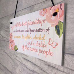 Red Ocean Friendship Sign Best Friend Hanging Plaque Thank You Gift Chic Floral Bff Signs Special Present - thumbnail 2
