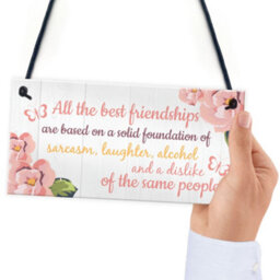 Red Ocean Friendship Sign Best Friend Hanging Plaque Thank You Gift Chic Floral Bff Signs Special Present - thumbnail 6
