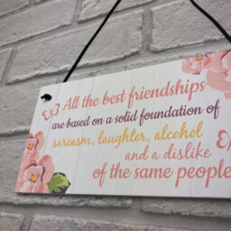 Red Ocean Friendship Sign Best Friend Hanging Plaque Thank You Gift Chic Floral Bff Signs Special Present - thumbnail 5
