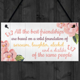 Red Ocean Friendship Sign Best Friend Hanging Plaque Thank You Gift Chic Floral Bff Signs Special Present - thumbnail 4