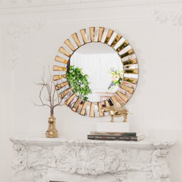 Artloge 60Cm Modern Glam Circular Sunburst Wall Mirror Round 3D Accent Mirror Home Art Decor - thumbnail 6