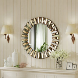 Artloge 60Cm Modern Glam Circular Sunburst Wall Mirror Round 3D Accent Mirror Home Art Decor - thumbnail 5