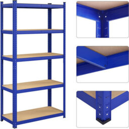 Songmics Garage Shelving, 5-Tier Storage Racks, Set Of 2, 180 X 90 X 40 Cm, Max. Load 875 Kg (175 Kg Per Tier), Shelving Units, Blue - thumbnail 5