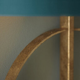 Luminosa Lighting Luminosa Trento Wall Lamp Antique Gold Leaf & Teal Satin Fabric - thumbnail 5