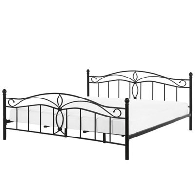 Beliani Bed Metal Antlia 180 X 200 Cm (Eu Super King) Black - image 1