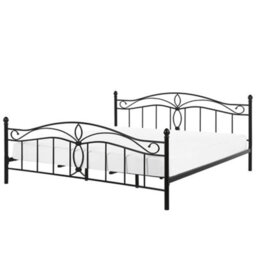 Beliani Bed Metal Antlia 180 X 200 Cm (Eu Super King) Black - thumbnail 1