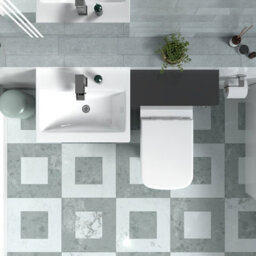 Nes Home Anthracite Basin Vanity Cabinet, Wc Unit & Rimless Back To Wall Toilet - thumbnail 5