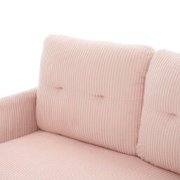 Abrihome Oversized Loveseat, Modern & Plush Double-Seater Sofa, Cozy Bedroom Sofa With Metal Legs & Side Pockets For Living Room, Pink - thumbnail 6
