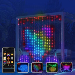 Latto Home Programmable Smart Curtain Lights 3M X 3M, Rgb Led Display With Diy Messages, Patterns & App Control - thumbnail 6
