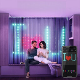 Latto Home Programmable Smart Curtain Lights 3M X 3M, Rgb Led Display With Diy Messages, Patterns & App Control - thumbnail 5