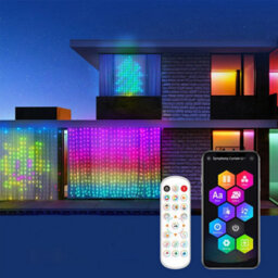 Latto Home Programmable Smart Curtain Lights 3M X 3M, Rgb Led Display With Diy Messages, Patterns & App Control