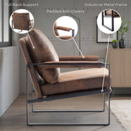 Faux Leather Suede Cream Graziana Accent Chair - thumbnail 8