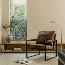 Faux Leather Suede Cream Graziana Accent Chair - thumbnail 9