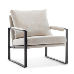 Faux Leather Suede Cream Graziana Accent Chair - thumbnail 7