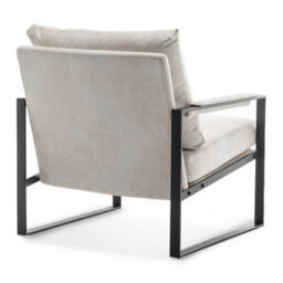Faux Leather Suede Cream Graziana Accent Chair - thumbnail 5