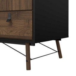 Wyld Haus Juno Black And Walnut 3-Door Wardrobe With 3 Drawers - thumbnail 9