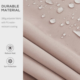 Outsunny 4X2.5M Manual Awning Window Door Sun Weather Shade W/ Handle Beige - thumbnail 7