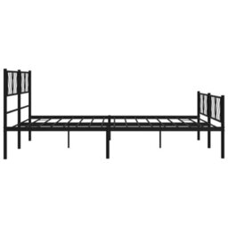 Berkfield Metal Bed Frame With Headboard And Footboard Black 193X203 Cm - thumbnail 6