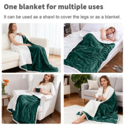 Aspire Homeware Emerald Sherpa Fleece Sofa Throw Blanket, Double (L)200Cm X (W)150Cm - thumbnail 3