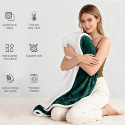 Aspire Homeware Emerald Sherpa Fleece Sofa Throw Blanket, Double (L)200Cm X (W)150Cm - thumbnail 5