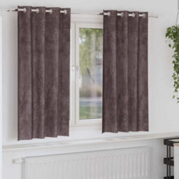 Walplus Curtain With Curtains 2 Pcs Brown 175 X 140 Cm Velvet