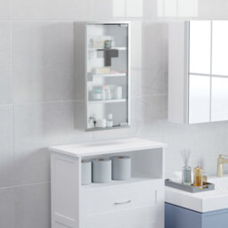 Homcom Medicine Cabinet Houseware Stainless Steel Medicine Cabinet Glass Door