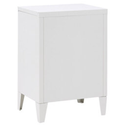 Wyld And Coco Asterco Light Grey Metal Storage Cabinet With Fluted Glass Front, W40 X D30 X H57Cm - thumbnail 6