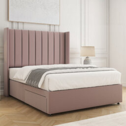 Bsspoke Hannah Divan Bed Set Pink Plush Velvet With 54Inch Headboard & No Drawers No Mattress In Single Double King 4Ft 6Ft - thumbnail 2