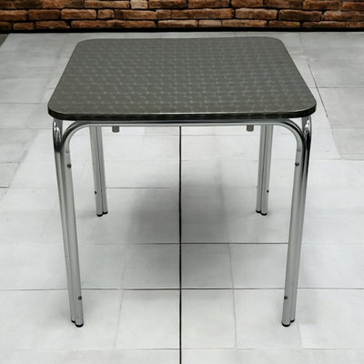 Square Stacking Aluminium Table, 70Cm Square Aluminium Tables, 4 Legs Be Furniture - image 1
