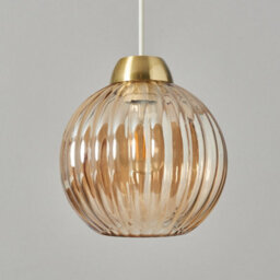 Litecraft Clara Champagne Ribbed Glass Easy Fit Lamp Shade - thumbnail 4