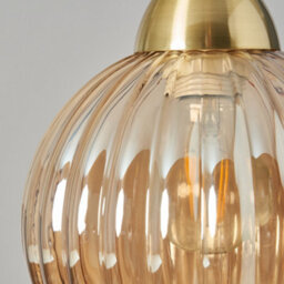 Litecraft Clara Champagne Ribbed Glass Easy Fit Lamp Shade - thumbnail 5